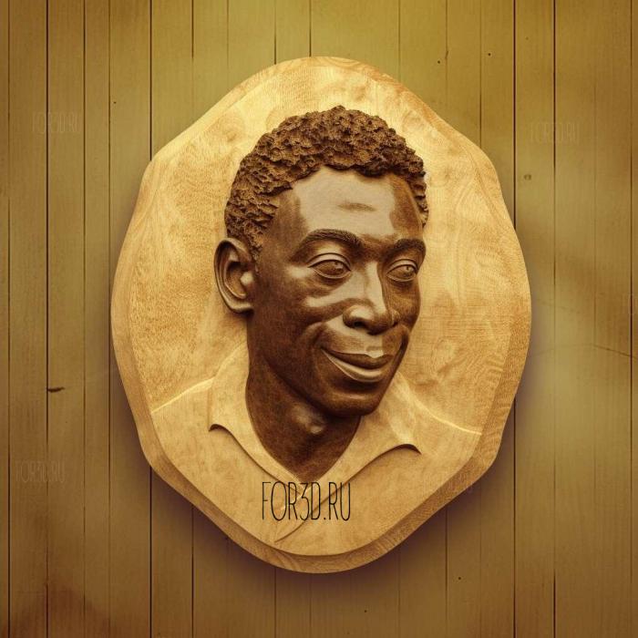 Pele soccer star 4 stl model for CNC